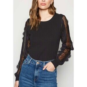 Women's CVG Black Lace Sheer  Long Sleeve
